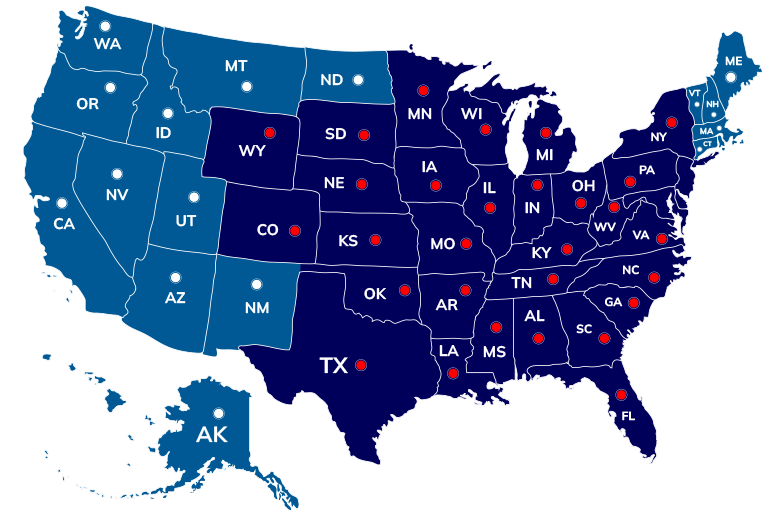 Total Express Driving Area Map